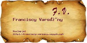 Franciscy Varsány névjegykártya